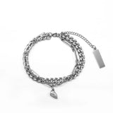 Magnet Heart Couple Bracelets Silver Plated