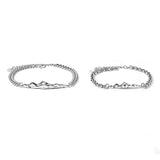 Silver Plated Bracelet Personality Mountains Couple Bracelets Women Men