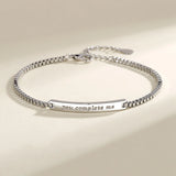 Silver Plated Couple Bracelets Romantic Words Anniversary Jewelry