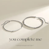 Silver Plated Couple Bracelets Romantic Words Anniversary Jewelry