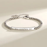 Silver Plated Couple Bracelets Romantic Words Anniversary Jewelry
