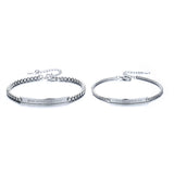 Silver Plated Couple Bracelets Romantic Words Anniversary Jewelry