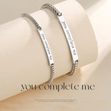 Silver Plated Couple Bracelets Romantic Words Anniversary Jewelry