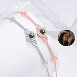 Personalized Circle Photo Bracelet Couple Jewelry Gift Women