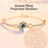 Personalized Circle Photo Bracelet Couple Jewelry Gift Women