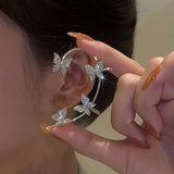 Zircon Butterfly Ear Clips Wedding Jewelry