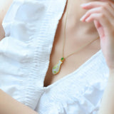 Silver Rose Hetian Chalcedony Pendant Necklace Vase Design