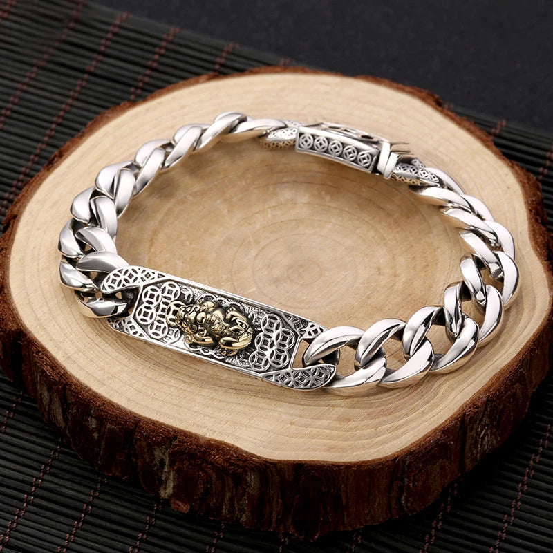 Silver Horse Whip Chain Body Money Brave Men's Bracelet
