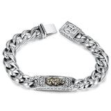 Men's Silver Horse Whip Chain Bracelet Retro Jewelry