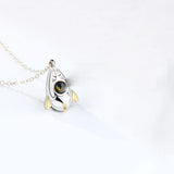 Silver Spaceship Astronaut Pendant Couple Necklace