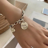 Vintage Geometric Silver Bracelet for Women