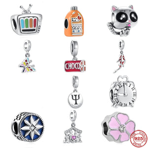 Cat TV Bow Alarm Charm for DIY Jewelry