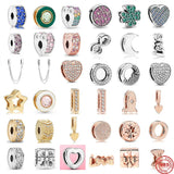 Moon Leaf Heart Charm Beads Bracelet for Women DIY Jewelry