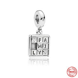 Silver Geometric Heart TV Family Fit Bracelet Charm Bead