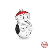 Silver Christmas Charm Beads for Bracelet - Santa Claus Snowman Snowflake Tree