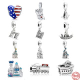 SilverTrain Boat Castle Charm Bead for DIY Jewelry