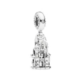 SilverTrain Boat Castle Charm Bead for DIY Jewelry