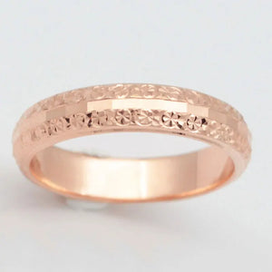 14K Rose Gold Purple Couple Rings Geometric Open Classic Glamour