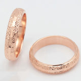 14K Rose Gold Purple Couple Rings Geometric Open Classic Glamour