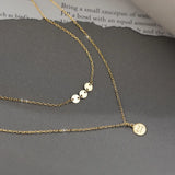 925 Silver Good Luck Necklace Double Layers Clavicle Chain Women
