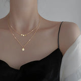 925 Silver Good Luck Necklace Double Layers Clavicle Chain Women