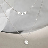 925 Silver Good Luck Necklace Double Layers Clavicle Chain Women