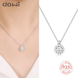 925 Silver Zircon Pendant Necklace Rhinestone Clavicle Necklaces