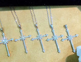 925 Silver Choker Snake Chain Necklace Cross Pendant Gift for Women