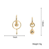 Copper Drop Earrings Women's Circle Ball Geometric Ear High-end Jewelry
