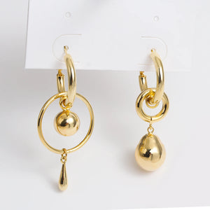 Copper Drop Earrings Women's Circle Ball Geometric Ear High-end Jewelry