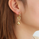 Copper Drop Earrings Women's Circle Ball Geometric Ear High-end Jewelry