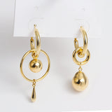 Copper Drop Earrings Women's Circle Ball Geometric Ear High-end Jewelry