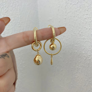 Copper Drop Earrings Women's Circle Ball Geometric Ear High-end Jewelry