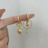 Copper Drop Earrings Women's Circle Ball Geometric Ear High-end Jewelry