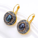 Baroque Pearls Temperament Earrings Rhinestone Classic Pair