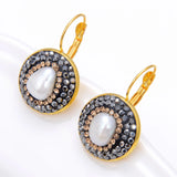 Baroque Pearls Temperament Earrings Rhinestone Classic Pair