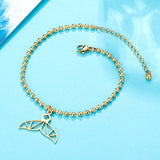 Beaded Whale Tail Anklet Bracelet Women's Girls Beach Yoga Initial Chain Summer