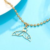 Beaded Whale Tail Anklet Bracelet Women's Girls Beach Yoga Initial Chain Summer