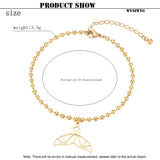Beaded Whale Tail Anklet Bracelet Women's Girls Beach Yoga Initial Chain Summer