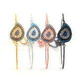 CZ Eye Charm Bracelet Slider Chain Crystal Jewelry Adjustable Women's Bracelets