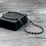 Magnetic Hematite Beads Necklace Silver Spacer Beads Therapy Men Women