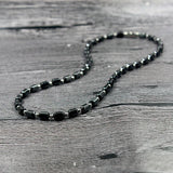 Magnetic Hematite Beads Necklace Silver Spacer Beads Therapy Men Women