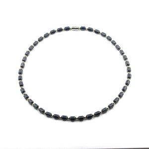 Magnetic Hematite Beads Necklace Silver Spacer Beads Therapy Men Women