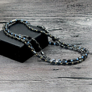 Magnetic Hematite Beads Necklace Silver Spacer Beads Therapy Men Women
