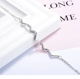 925 Sterling Silver Wave Bracelet Zirconia Fine Jewelry