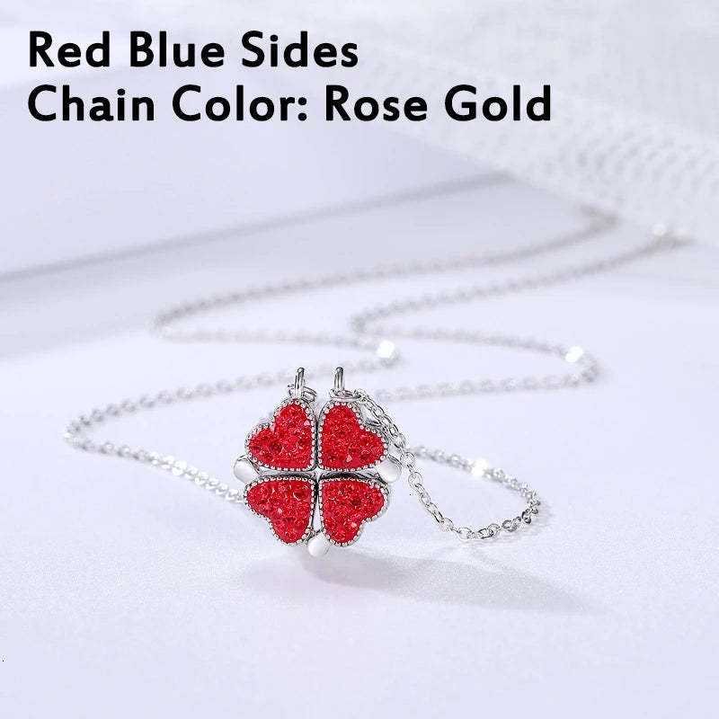 Sterling Silver Necklace Women S925 Four Leaf Clover Pendant Choker
