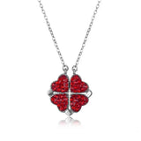 Sterling Silver Necklace Women S925 Four Leaf Clover Pendant Choker