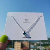 Ocean Crystal Little Star Necklace For Women 925 Sterling Silver Jewelry