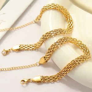 Fine Mesh Bracelet - Kpop Stainless steel 18K Real Plating Chain