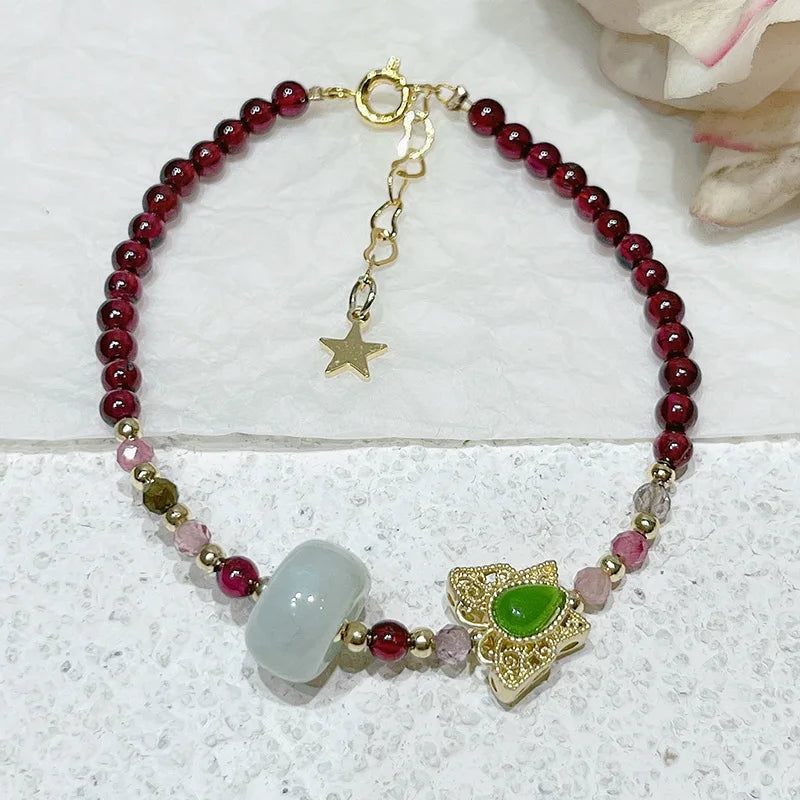 Garnet Tourmaline Bracelet with Safe Clasp